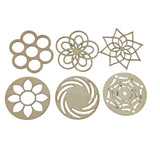 Wooden Bases (Set of 6 Shapes) For Sewing Macrame Crochet DIY Crafts Painting Arts Decoration