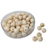 Wooden Beads 10x12 MM (45+ Pieces, 25 Grams) Ivory White Hole Size:2 to 4 MM Round For Jewellery Making Arts Crafts