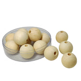 Wooden Beads 25 MM (10 Pieces, 50 Grams Wt) Ivory White Hole Size:4 to 6 MM Round For Jewellery Making Arts Crafts