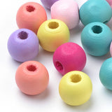 Wooden Beads 10x9 MM (25 GMs, 75+ Pieces) 3 MM Hole Round Mixed Colors For Bracelets Jewellery Making DIY Crafts