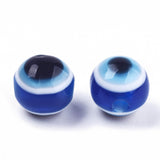 Acrylic Evil Eye Beads 7 to 8 MM Round For Bracelets Jewellery Making With Hole 1.5 MM