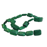 Imitation Jewellery Making Stone Beads 18x13x5 MM (1 String, 20-22 Beads) Hole:1 MM Rectangle Green Synthetic For DIY Arts Crafts