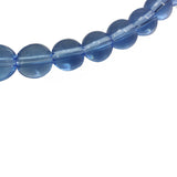 Glass Beads 8 MM (2 Strings, 38-40 Beads/String) Round Hole 1 MM Light Blue (Dull Tone) 11 Inch For Jewellery Making