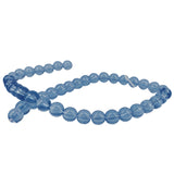 Glass Beads 8 MM (2 Strings, 38-40 Beads/String) Round Hole 1 MM Light Blue (Dull Tone) 11 Inch For Jewellery Making