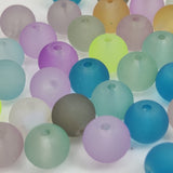 Frosted Acrylic Beads 8 MM ( 95-100 Pieces, 25 Grams Wt) Round Mixed Colors Hole:2 MM For Jewellery Making DIY Crafts (#OT7)