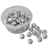 Acrylic Beads 7 to 8 MM (10 GMs, 35 to 40 Pieces) Hole Size 1 MM White Round Star Printed For Jewellery Making DIY Arts Crafts