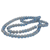 Premium Plated Glass Beads 7.5x8.5 MM (1 String, 100+ Beads) Hole:1 MM Round Blue For Jewellery Making DIY Arts Crafts
