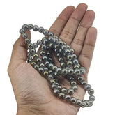 Premium Plated Glass Beads 7.5x8.5 MM (1 String, 100+ Beads) Hole:1 MM Round Light Grey For Jewellery Making DIY Arts Crafts