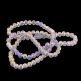 Premium Plated Glass Beads 7.5x8.5 MM (1 String, 100+ Beads) Hole:1 MM Round Purple Rainbow For Jewellery Making DIY Arts Crafts