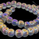 Premium Plated Glass Beads 7.5x8.5 MM (1 String, 100+ Beads) Hole:1 MM Round Purple Rainbow For Jewellery Making DIY Arts Crafts
