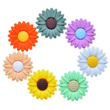 Silicone Floral Sunflower Pendant Beads 20x7.5 MM Daisy For Keychains Decorations Hole 2 MM
