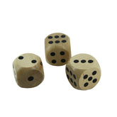 Wooden Dice 24 MM (4 Pieces) Light Brown Color 6-Sided Cube For Playing Board Games Math