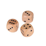 Wooden Dice 24 MM (4 Pieces) Light Brown Color 6-Sided Cube For Playing Board Games Math