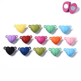 Colored Alloy Magnetic Clasps (5 Pieces, Random Colors As Available) 15x10x6 MM Heart For Bracelets Jewellery Making