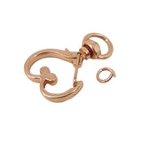 Alloy 360 Degree Swivel Ring Snap Hook Clasps (5 Pieces) 34x23x6 MM Heart Rose Gold Color For Key Chain and Bag Making