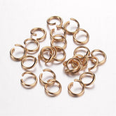 Tarnish Resistant 304-Stainless Steel Jump Rings 7x1 MM (45-50 Pieces, 5 Grams) 18 Gauge Gold Color For Jewellery Making