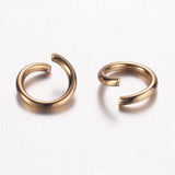 Tarnish Resistant 304-Stainless Steel Jump Rings 7x1 MM (45-50 Pieces, 5 Grams) 18 Gauge Gold Color For Jewellery Making