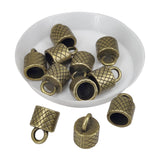 Brass End Cords Caps 15x10x10 MM With Inner Size 8 MM (10 Pieces) Antique Bronze Color For Jewellery Making Crafts Fabric Accessories