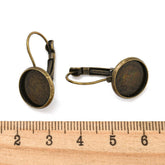 Vintage Brass Leverback Cabochon Earring Bases (Holds 18 MM Round Embellishments) Antique Bronze Color (Pack Of 4 PCs)