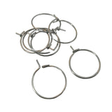 Tarnish Resistant 316-Stainless Steel Hoop Earring Hook 15x0.7 MM (10 Pieces) 21-Gauge Round Silver Color For Jewellery Making