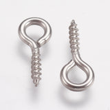 Tarnish Resistant Screw Pin Pegs Bails (5 Grams, 30-35 PCs) 304-Stainless Steel 12x5x1 MM Silver Color For Jewellery Making DIY Crafts