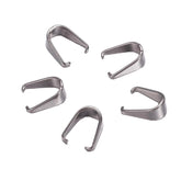 Tarnish Resistant 304-Stainless Steel Snap On Pinch Bails (10 Pieces) 9x7x4 MM Silver Color For Jewellery Making