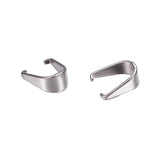 Tarnish Resistant 304-Stainless Steel Snap On Pinch Bails (10 Pieces) 9x7x4 MM Silver Color For Jewellery Making