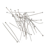 304-Stainless Steel Ball Head Pins 50x0.6 MM (10 Grams, 65+ Pieces) 22 Gauge Tarnish Resistant Silver Color For Jewellery Making Crafts