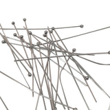 304-Stainless Steel Ball Head Pins 50x0.6 MM (10 Grams, 65+ Pieces) 22 Gauge Tarnish Resistant Silver Color For Jewellery Making Crafts