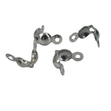 Tarnish Resistant 304-Stainless Steel Bead Tips For Upto 3 MM (25 Pieces) Enclosures Containers Holders Silver Color For Jewellery Making