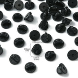 Silicone Brooch Rubber Pin Backs 10x6 MM (28-30 PCs, 10 GMs Wt) Black Comfort Fit Tie Tack Safety Backs for Holding Uniform Badges Lapel Hats