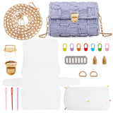 Embroidery Canvas Mesh Plastic Bag Making Kit (13x14 Inch Sheet, 2 D Rings, 1 Chain, 8 Markers, 1 Buckle, 1 Lock, 4 Needles, 2 Screws) Hole 4x4mm