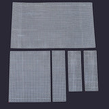 Embroidery Canvas Mesh Plastic Sheets (5 PC Set, 7 to 12.5 Inch Long) Hole 4x4mm Bag Purse Bottom Side Padding Rectangle White For Cross Stitching