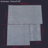 Embroidery Canvas Mesh Plastic Sheets (5 PC Set, 7 to 12.5 Inch Long) Hole 4x4mm Bag Purse Bottom Side Padding Rectangle White For Cross Stitching
