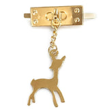 Bag Twist Lock Closures Deer Charm (1 Piece) 3 Inch Gold Color Metal Alloy For Accessories Making Spare Replacements