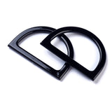 Plastic D Shape Purse Bag Handles (2 Pieces) 4.75x3.3 Inch 8mm Thick Black For Making Accessories Spare Replacements