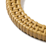 Braided Round Plastic Purse Bag Handles (2 Pieces) 4.5 Inch 8mm Light Brown For Making Accessories Spare Replacements