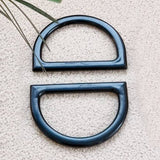 Plastic D Shape Purse Bag Handles (2 Pieces) 4.5x3.25 Inch 9mm Black For Making Accessories Spare Replacements