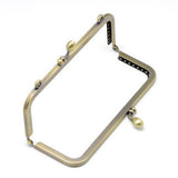 Bag Making Frame 7x3.25 Inch (1 PC) with Kisser Slide Lock Clasp Antique Bronze Color Metal Iron for DIY Purse Clutch Replacement Accessories