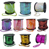 Sequins Chain Rolls (10 Mixed Colors, 1 Meter Each) Shine Reflective 6 MM Round Paillettes For Sewing Accessories Garment Ornament Embellishments
