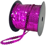 Sequins Chain Rolls (10 Mixed Colors, 1 Meter Each) Shine Reflective 6 MM Round Paillettes For Sewing Accessories Garment Ornament Embellishments