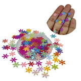 Plastic Sequins (800+ Pieces) 9.5x8 0.4 MM Thick No Hole Mixed Colors Snowflake Paillettes For Sewing Garment DIY Crafts Embellishments