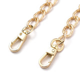 Alloy Twisted Bag Chains (1.1 Meter) With Clasp Lock Link 15x8x2 MM Light Gold Color Purse Tote Replacement Parts Handles