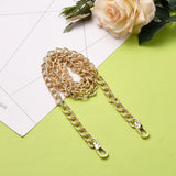 Alloy Twisted Bag Chains (1.1 Meter) With Clasp Lock Link 15x8x2 MM Light Gold Color Purse Tote Replacement Parts Handles