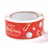 Paper Stickers 3x1 Inch / 7.5x2.5 CM (1 Roll, 120 Stickers) Christmas New Year Wishes Theme Rectangle Multicolor Gift Packing Tags