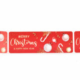 Paper Stickers 3x1 Inch / 7.5x2.5 CM (1 Roll, 120 Stickers) Christmas New Year Wishes Theme Rectangle Multicolor Gift Packing Tags
