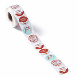 Paper Stickers 1 Inch / 2.5 CM (1 Roll, 500 Stickers) Merry Christmas Theme Round Multicolor Gift Packing Tags