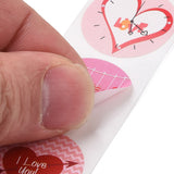 Paper Stickers 1 Inch / 2.5 CM (1 Roll, 500 Stickers) Valentine's Day Heart Love Theme Round Multicolor Gift Packing Tags