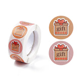 Paper Stickers 1 Inch / 2.5 CM (1 Roll, 500 Stickers) Gift Box Theme Round Multicolor Gift Packing Tags