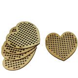 Wooden Embroidery Blanks (4 Pieces) 5x4.8 CM Heart Needlework Cross Stitching Disc Holder Plain Bases